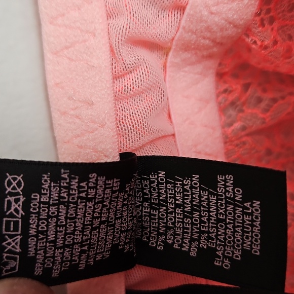 Victoria's Secret Pink Coral Lace Babydoll Lingerie Size 34D - Picture 8 of 8
